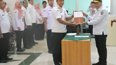 Prosesi pelantikan 15 pejabat lingkup Pemkab Jepara di Aula RSUD Kartini, Rabu (23/10/2024).