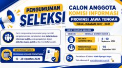 RESMI, Pendaftaran Calon Anggota Komisi Informasi Jateng Dibuka Mulai 13 Agustus 2026