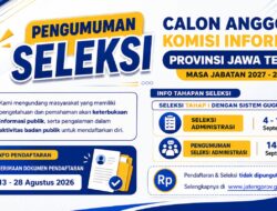 RESMI, Pendaftaran Calon Anggota Komisi Informasi Jateng Dibuka Mulai 13 Agustus 2026