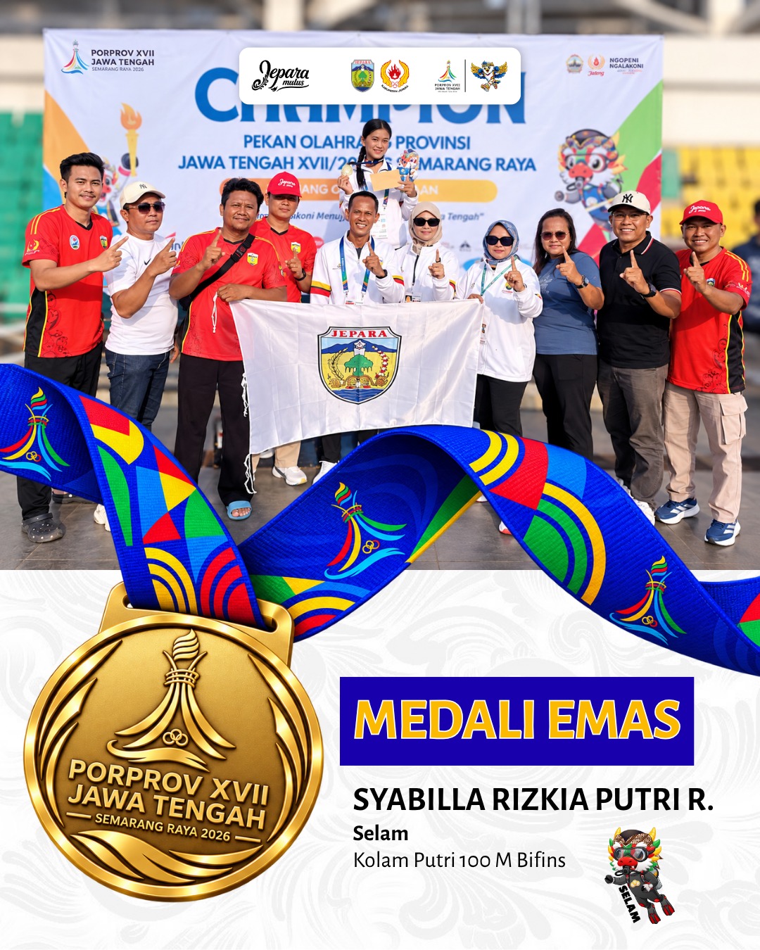 KRONOLOGI Meninggalnya Syabila Peraih 2 Medali Emas Porprov Jateng 2026, Atlet Cabor Senam Laut Asal Jepara